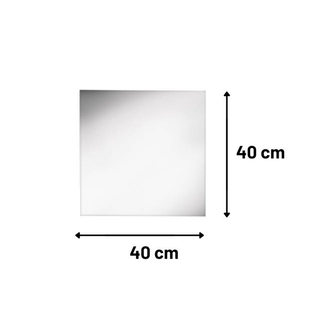 MISOU Plakspiegel Vierkant - Rechthoek - Set van 2 - 40x40cm - Zelfklevende Spiegel