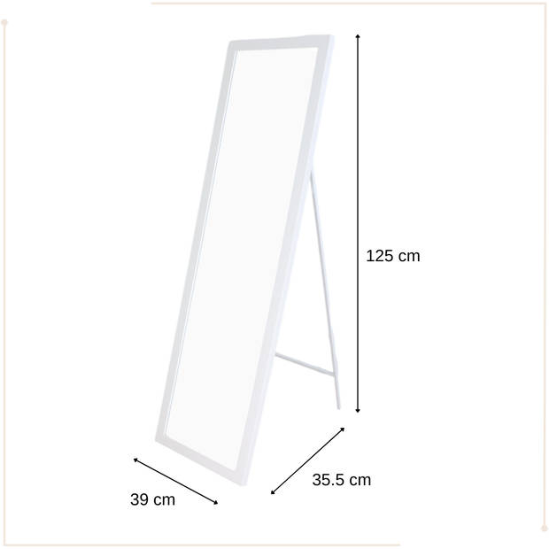 MISOU Passpiegel - Wit - Staande - Spiegel - 155x35cm