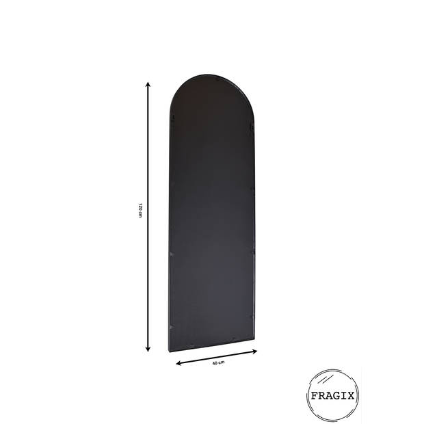 Fragix Ark wandspiegel - Zwart metaal - 120x40