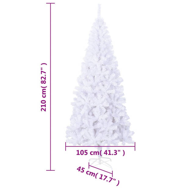 vidaXL Kunstkerstboom met stalen standaard 910 takken 210 cm