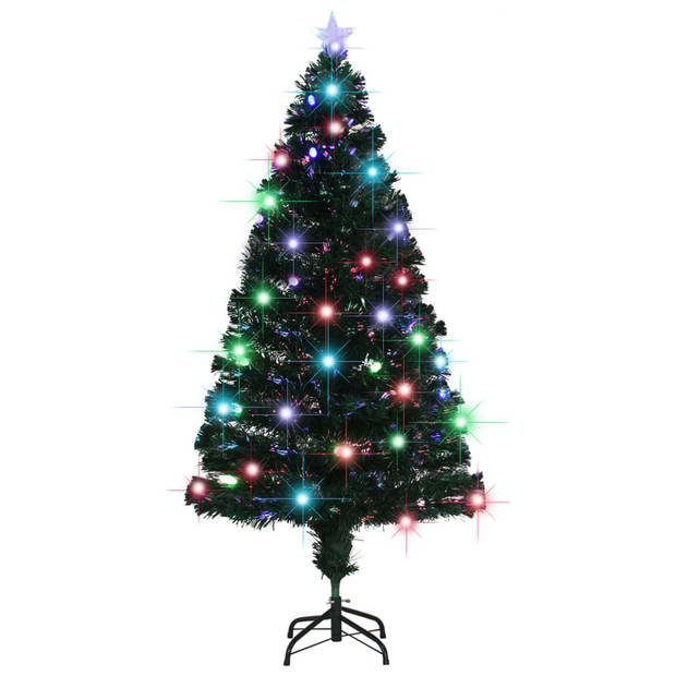 The Living Store kerstboom Kunstgroen 150 cm - LED en glasvezel- IP 2