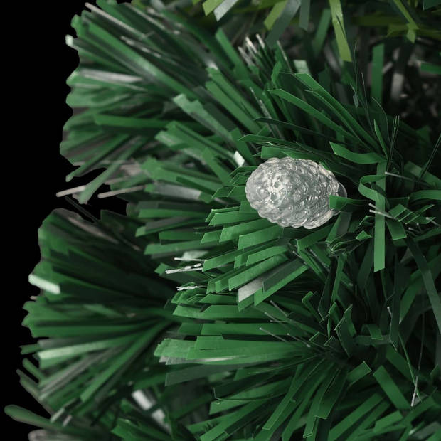 The Living Store Kerstboom Groen 120 cm - Levensechte takken - LED en glasvezel verlichting