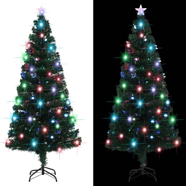 vidaXL Kerstboom met LED en standaard 180 cm glasvezel