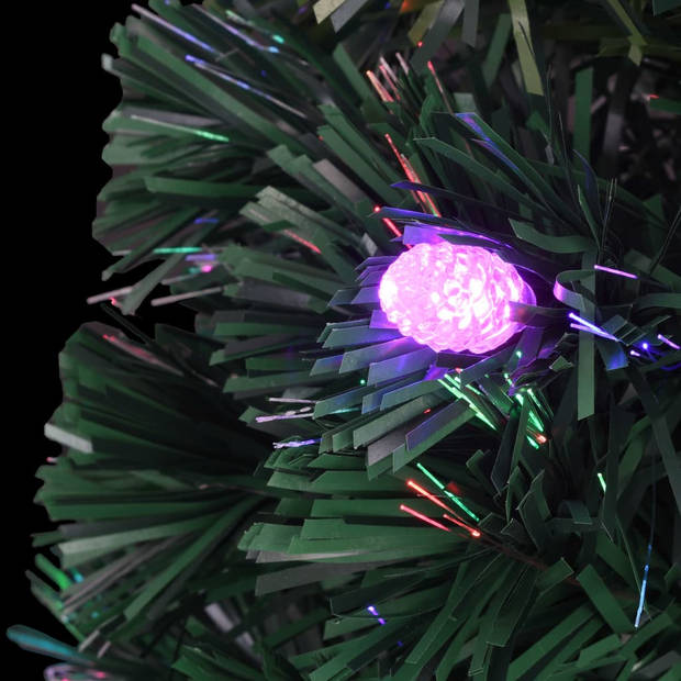 The Living Store Kerstboom Groen 120 cm - Levensechte takken - LED en glasvezel verlichting