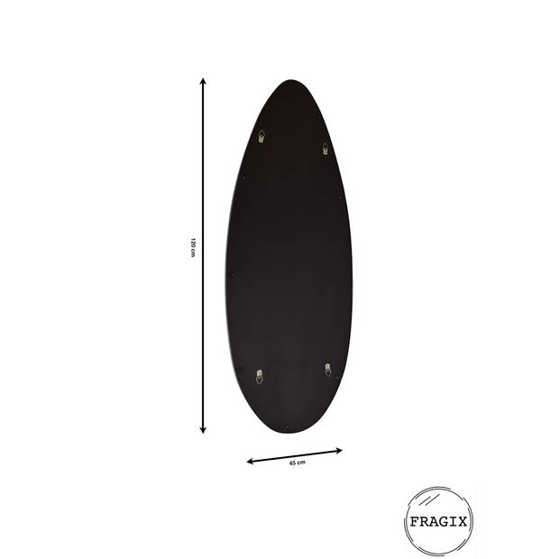 Fragix Nomad wandspiegel - Organisch - Zwart metaal - 120x45