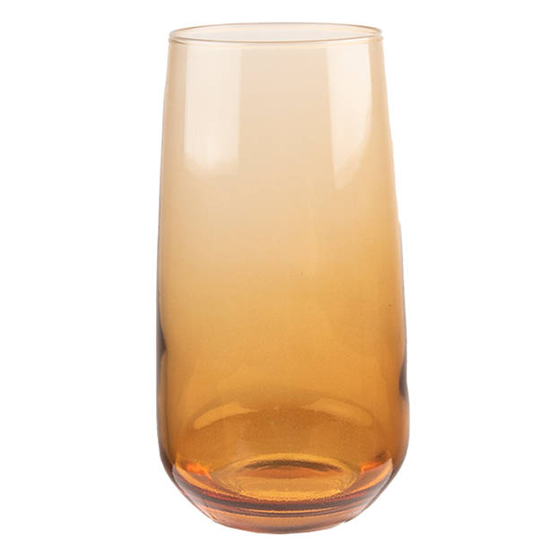Clayre & Eef Waterglas 430 ml Bruin Glas Drinkbeker Bruin Drinkbeker