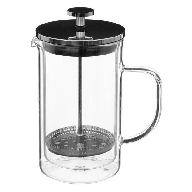 Secret de Gourmet French press cafetiere - dubbelwandig glas - 600 ml - Cafetiere