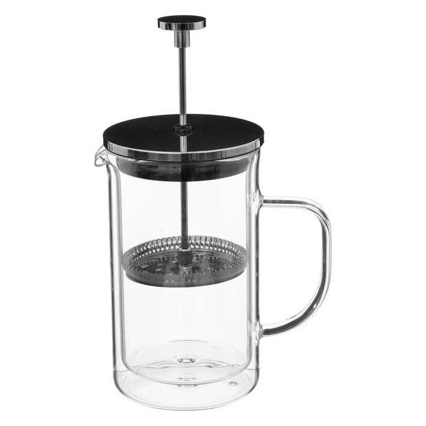 Secret de Gourmet French press cafetiere - dubbelwandig glas - 600 ml - Cafetiere