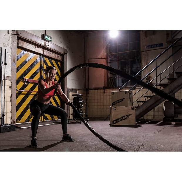 Tunturi Pro Battle Rope met canvas bescherming 10m lengte - Incl. gratis fitness app