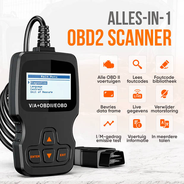 Strex OBD Scanner - OBD2 - Auto uitlezen - Storing Verwijderen - NL Taal - Auto scanner - Diagnose apparatuur voor