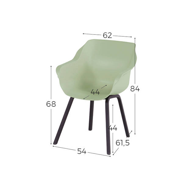 Hartman Sophie Element dining armstoel- French green - 4 st.