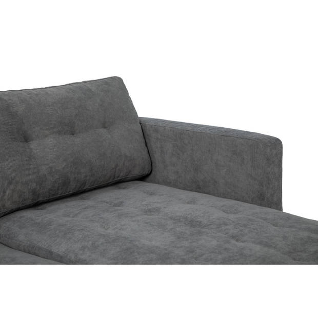 Marino bank, chaise longue naar rechts of links gedraaid in fluweel grijs.