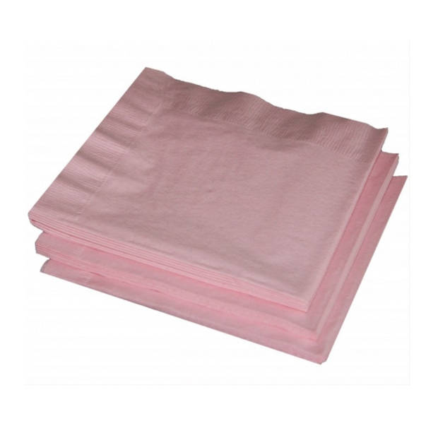 20x Papieren feest servetten baby roze - Feestservetten