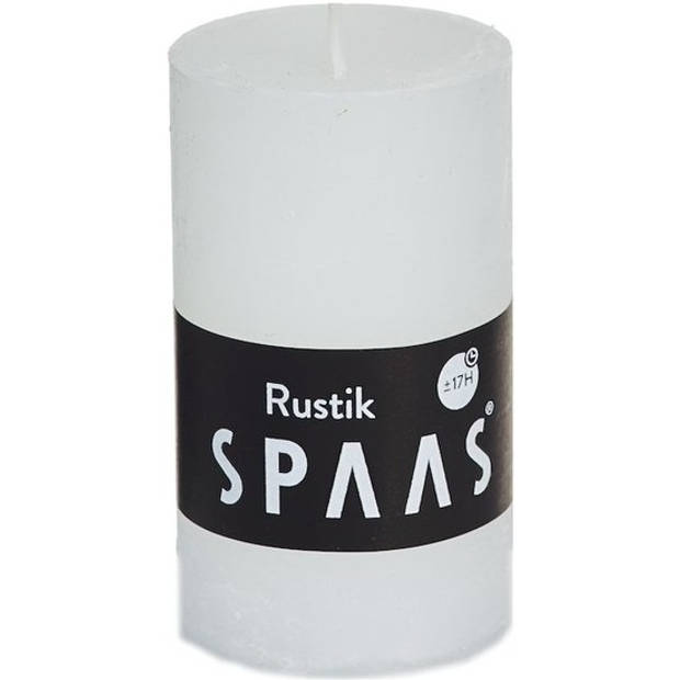 8x stuks rustieke kaarsen wit 5 x 8 cm 17 branduren sfeerkaarsen - Stompkaarsen