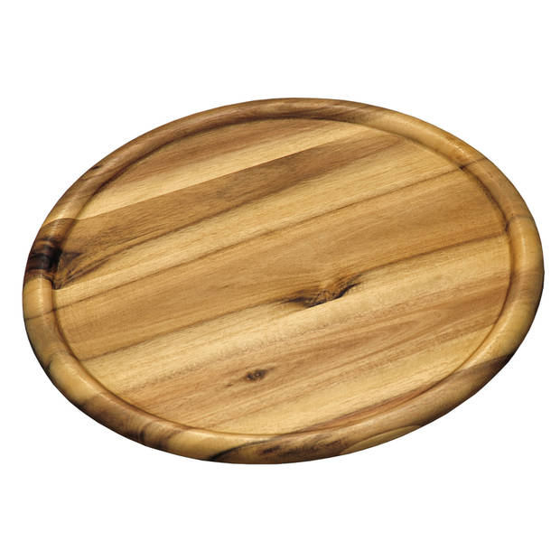 2x stuks houten serveerborden/pizzaborden rond 32 cm - Snijplanken