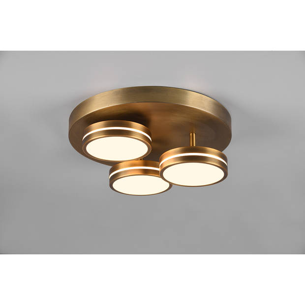 LED Plafondlamp - Plafondverlichting - Trion Franco - 25.5W - Warm Wit 3000K - 3-lichts - Dimbaar - Rond - Oud Brons -