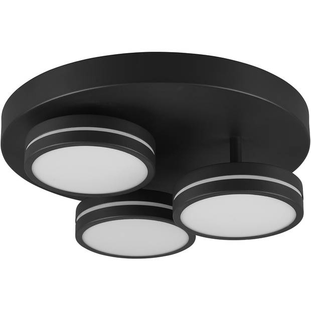 LED Plafondlamp - Plafondverlichting - Trion Franco - 25.5W - Warm Wit 3000K - 3-lichts - Dimbaar - Rond - Mat Antraciet