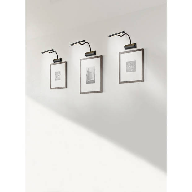 LED Spiegelverlichting - Schilderijverlichting - Trion Curty - 4W - Warm Wit 3000K - Dimbaar - Ovaal - Mat Zwart -