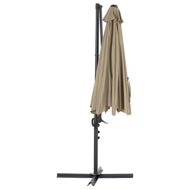 Beliani SAVONA II - Cantilever parasol-Beige-Polyester