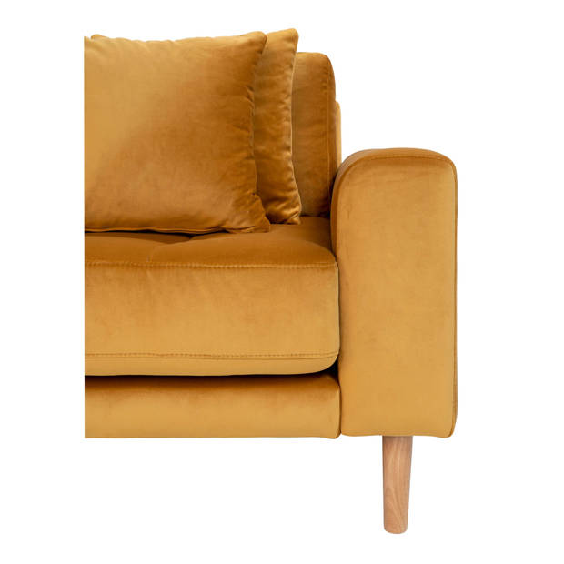 Lido bank met chaise longue links velours geel.
