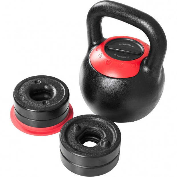 Gorilla Sports Kettlebell - Verstelbaar in gewicht - 8 tot 16 kg
