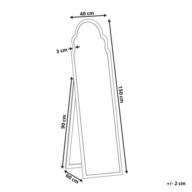 Beliani CHATILLON - Staande spiegel-Zilver-MDF