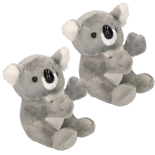 Set van 2x stuks pluche koala knuffel beer 14 cm - Knuffeldier