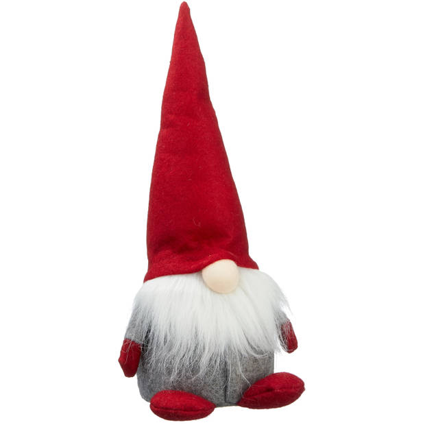 Set van 2x pluche gnome/dwerg decoratie poppen/knuffels 30 cm - Kerstman pop