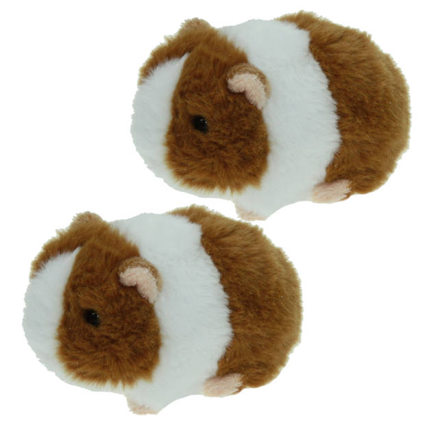 Set van 2x stuks pluche knuffel dieren Cavia van 13 cm - Knuffel huisdieren