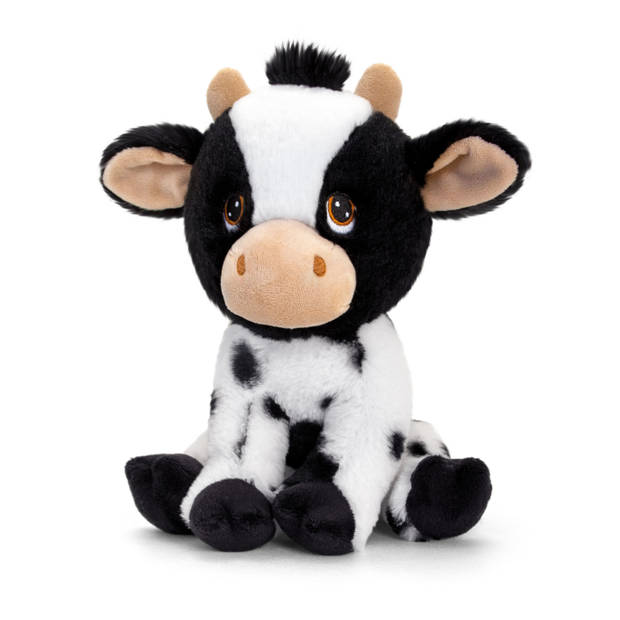 Voordeelset van 2x stuks Keel Toys knuffeldieren bonte koe van de boerderij 25 cm - Knuffel boederijdieren