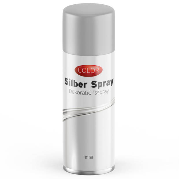 Decoratie spray zilver/zilverspray 111 ml - Feestdecoratievoorwerp