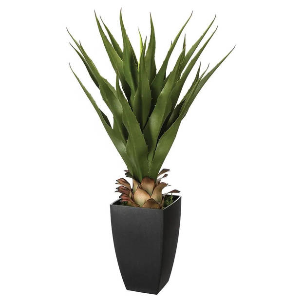 Atmosphera Agave Rect kunstplant in pot van cement 73 cm - Kunstplanten