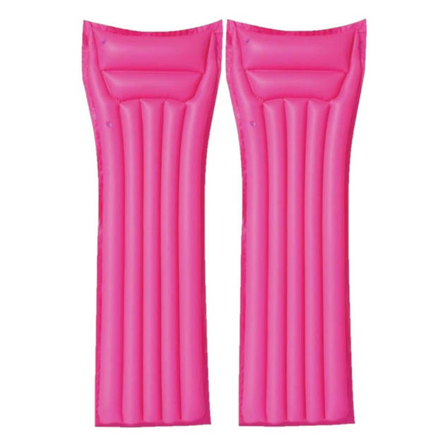 Set van 2x stuks roze bestway luchtbed 183 cm volwassenen - Luchtbed (zwembad)