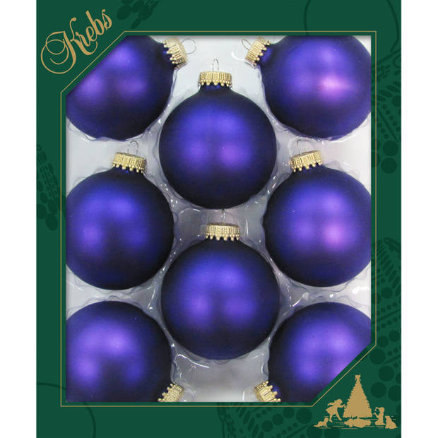 16x stuks glazen kerstballen 7 cm prisma violet velvet paars - Kerstbal