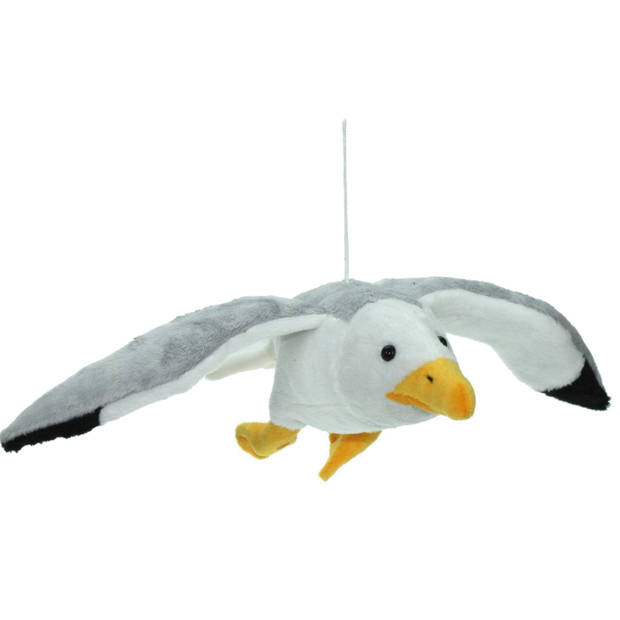 Set van 2x stuks pluche knuffel dieren Zeemeeuw vogel van 31 cm - Vogel knuffels