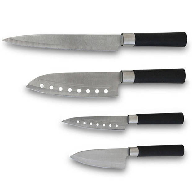 Messen Set Cecotec Santoku Zwart Roestvrij staal Koolstofvezel (4 pcs)