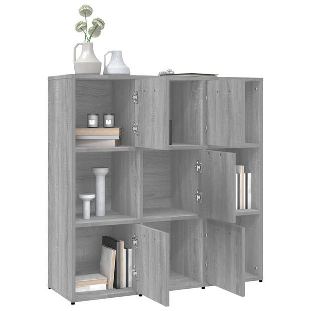 vidaXL Boekenkast 90x30x90 cm bewerkt hout grijs sonoma eikenkleurig