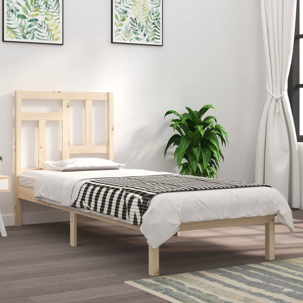 vidaXL Bedframe massief hout 75x190 cm