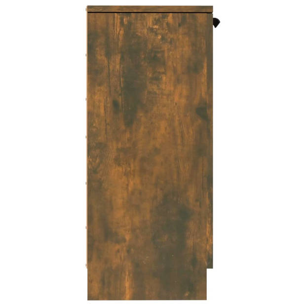 The Living Store Dressoir Smoked Oak 30x30x70 cm - Bewerkt Hout - Met Een Deur