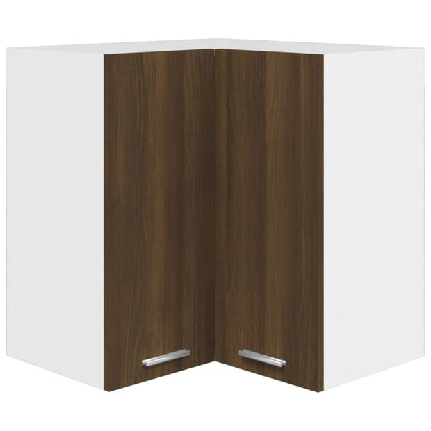 vidaXL Hanghoekkast 57x57x60 cm bewerkt hout bruin eikenkleur