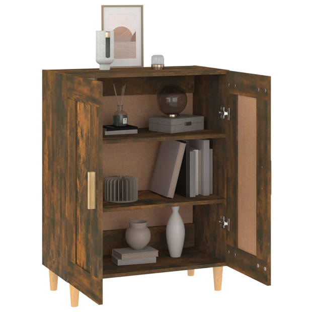 The Living Store Dressoir - naam - Bijzetkast - 69.5 x 34 x 90 cm - Gerookt eikenkleurig