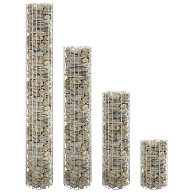 vidaXL Gabion plantenbakken 4 st rond verhoogd Ø30x50/100/150/200 cm