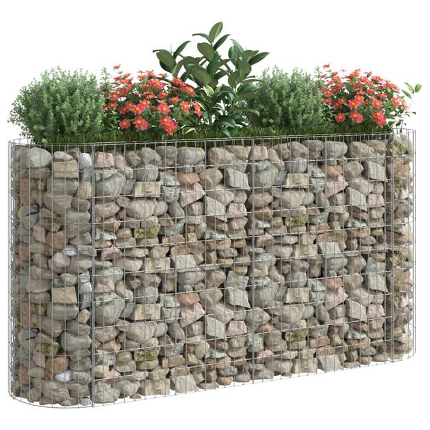 vidaXL Gabion plantenbak verhoogd 190x50x100 cm gegalvaniseerd ijzer