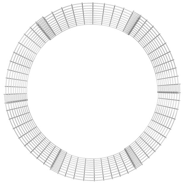 The Living Store Gabion paal ronde roestbestendige 100 x 100 cm - zilver