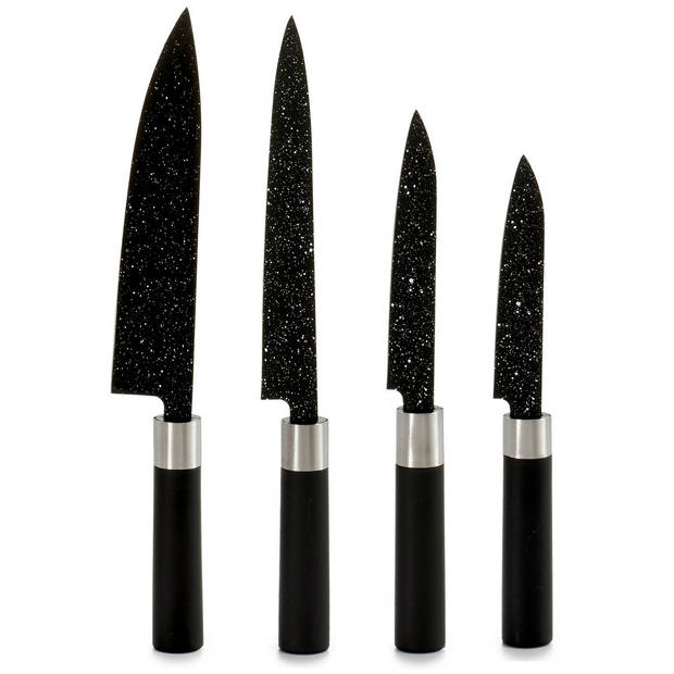 Arte Regal Keukenmessen - set 4 stuks - zwart - RVS - Messenset