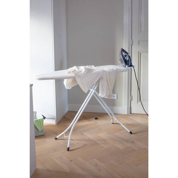 Brabantia Strijkplank B, 124x38 cm Ecru met strijkijzerhouder