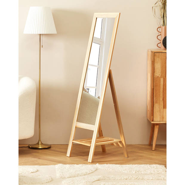 Beliani LUISANT - Staande spiegel-Lichte houtkleur-Dennenhout
