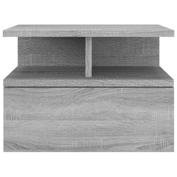 vidaXL Nachtkastjes 2 st zwevend 40x31x27 cm bewerkt hout grijs sonoma