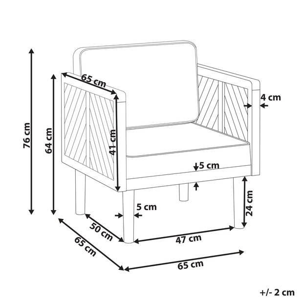 Beliani BARATTI - Tuinstoel-Lichte houtkleur-Acaciahout