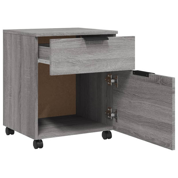 vidaXL Dossierkast verrijdbaar 45x38x54 cm bewerkt hout grijs sonoma